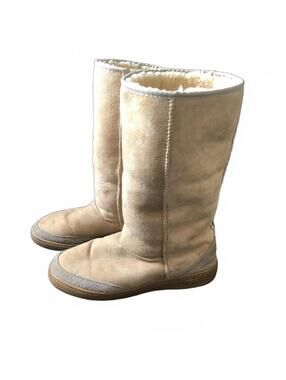 Original UGG Tan Shearling Lined Suede Winter Boots Size 10